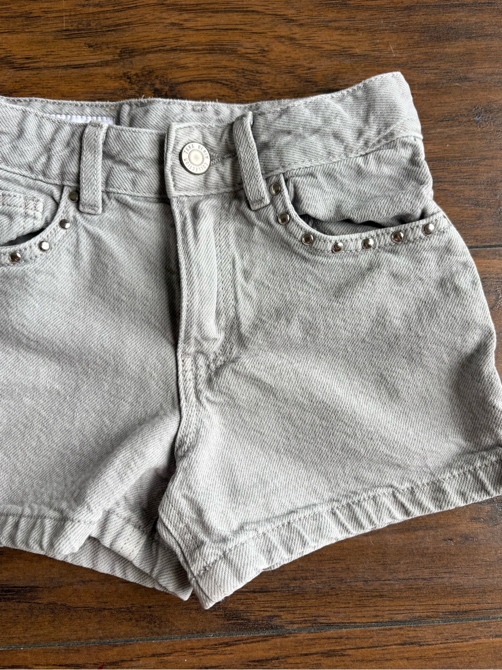 Zara Girls Studded Gray Denim Shorts Size 6 (116)